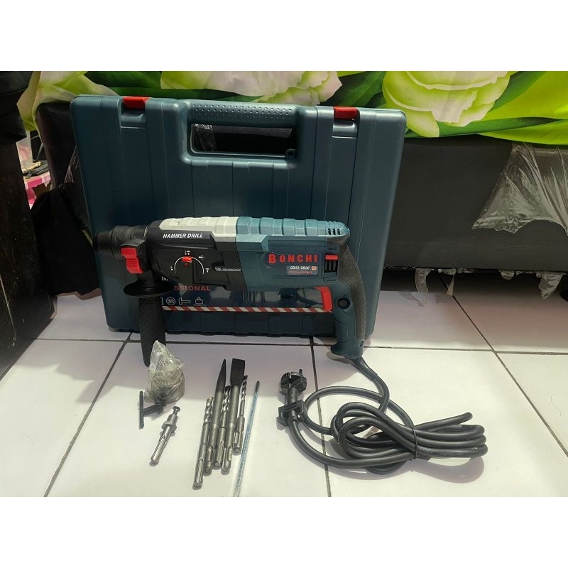 MESIN BOR BETON SDS BONCHI 28 MM  ROTARY HAMMER GBH 2-28DRE MESIN BOR 3FUNGSI MIRIP BOSCH