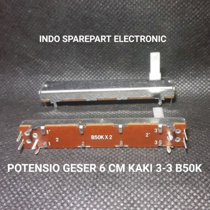 POTENSIO GESER 6 CM KAKI 3-3 B50KX2 / 50K