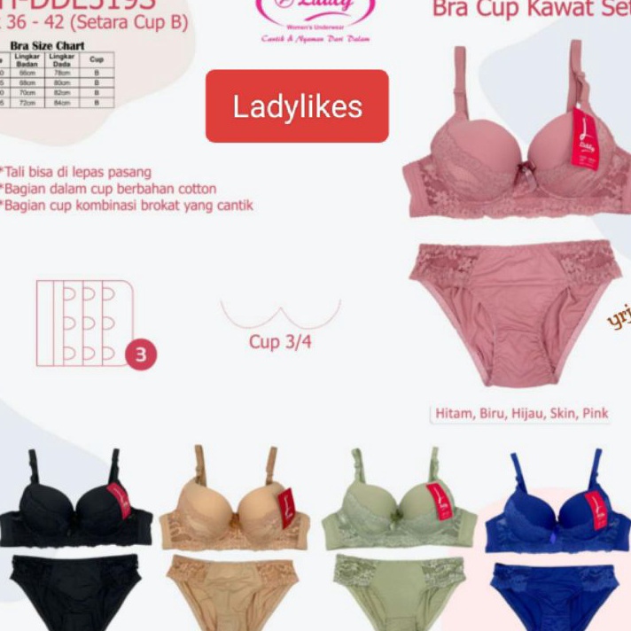 Diskon Lydyly Bra Set Berkawat 5526  Bra  CD