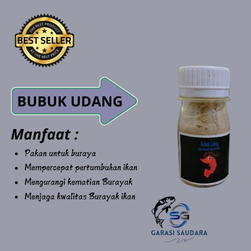 BUBUK UDANG PAKAN BURAYAK CUPANG GUPPY PENGGANTI ARTEMIA