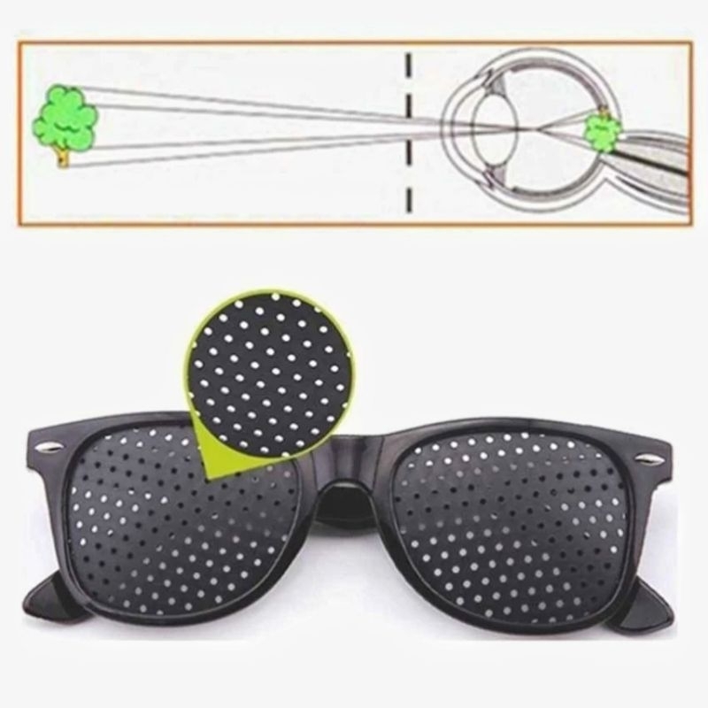 KACAMATA TERAPI ANTI MYOPIA PIN HOLE GLASSES TITIK LUBANG KACAMATA PINHOLE GLASSES MURAH ORIGINAL TE