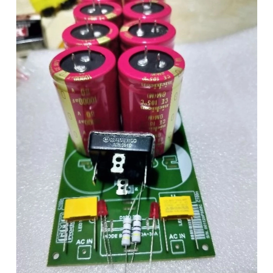 1Set KIT PSU ISI 8ELKO 10.000UF /80VOLT NICHICON MERAH SATU SET MODUL KIT PSU ISI 8ELKO NICHICON 10.