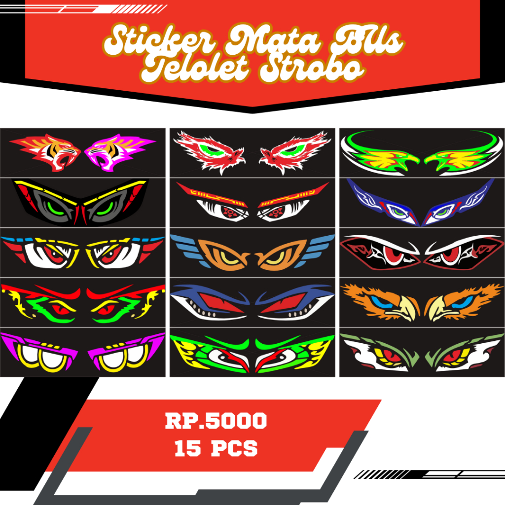

[15pcs] Stricker Mata Bus Strobo Hologram Premium