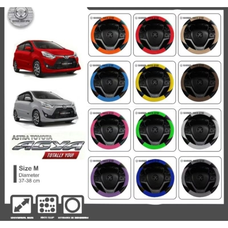 Star Sarung Stir Mobil Toyota Agya, Cover Stir Mobil Agya  ,Sarung Stir Minibus