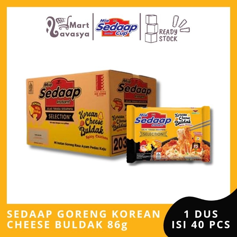 

SEDAAP MIE GORENG KOREAN CHEESE BULDAK 86g - 1 DUS ISI 40 PCS - KOTA BANDUNG - LAVASYA MART