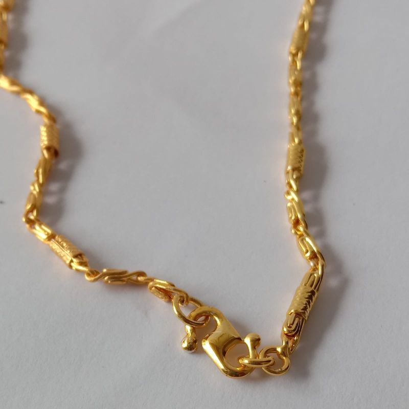 KALUNG TITANIUM BAMBU ANTI KARAT LAPIS EMAS PERHIASAN AKSESORIS FASHION DEWASA