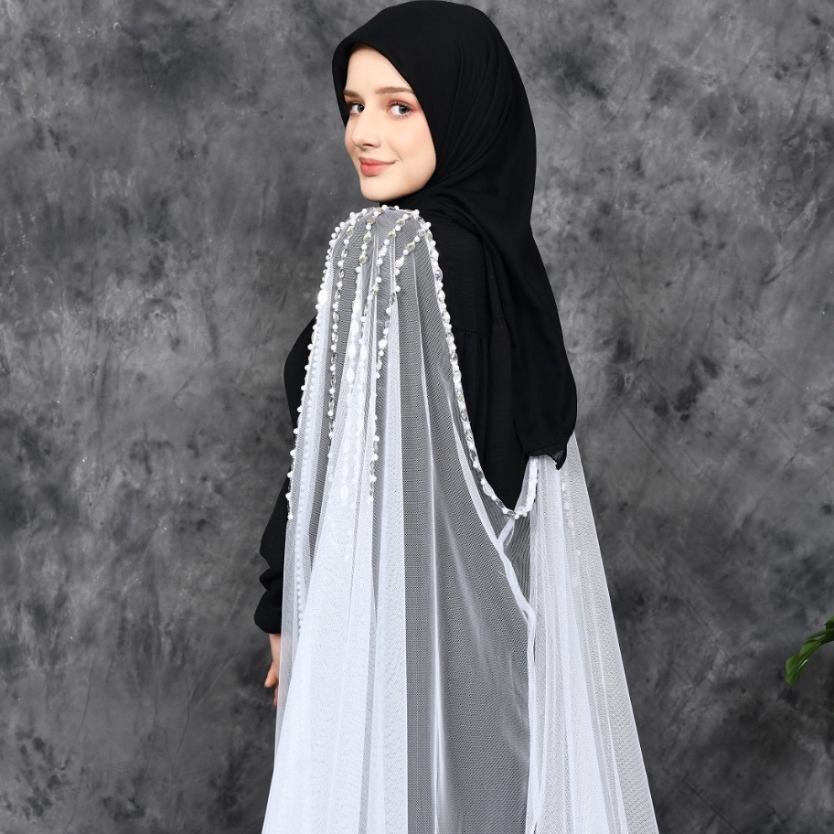 Hiasan Jubah baju penganbah pengantin elegan