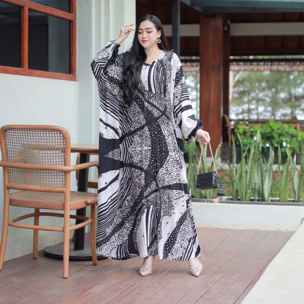 KODE Q42S Abaya Kaftan Anjani By Nisaa Kaftan Kondangan Mewah Elegan Kaftan Rayon Premium Motif Kaft