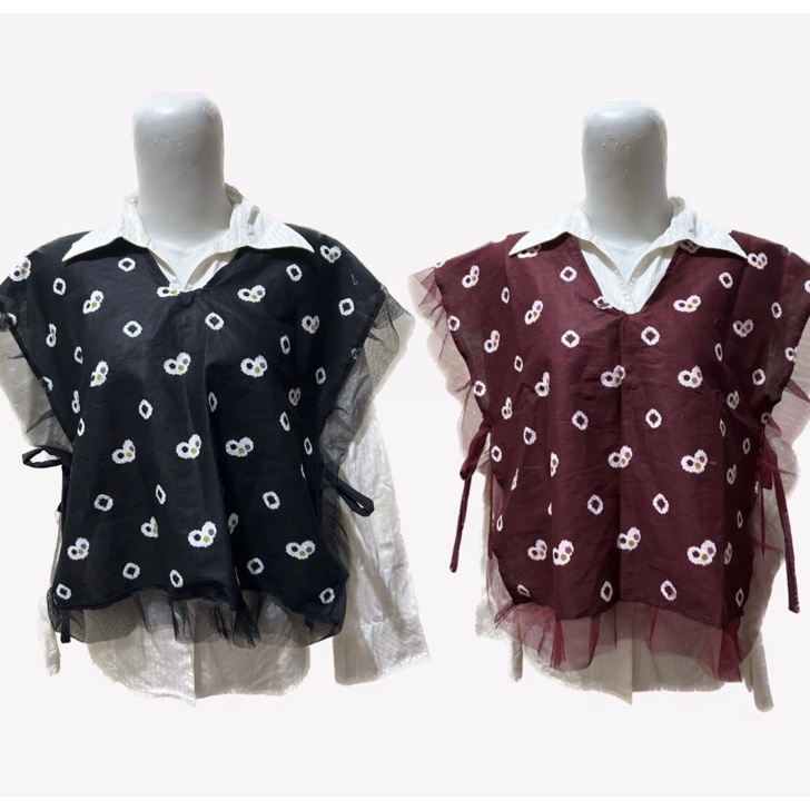 baju vest rompi outer batik jumputan