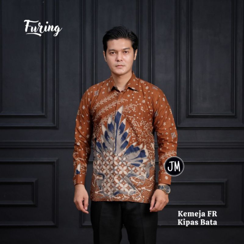 Kemeja Batik Pria Lengan Panjang Lapis Furing  Premium Baju Batik Lengan Panjang Jumbo XXXL Katun Ba