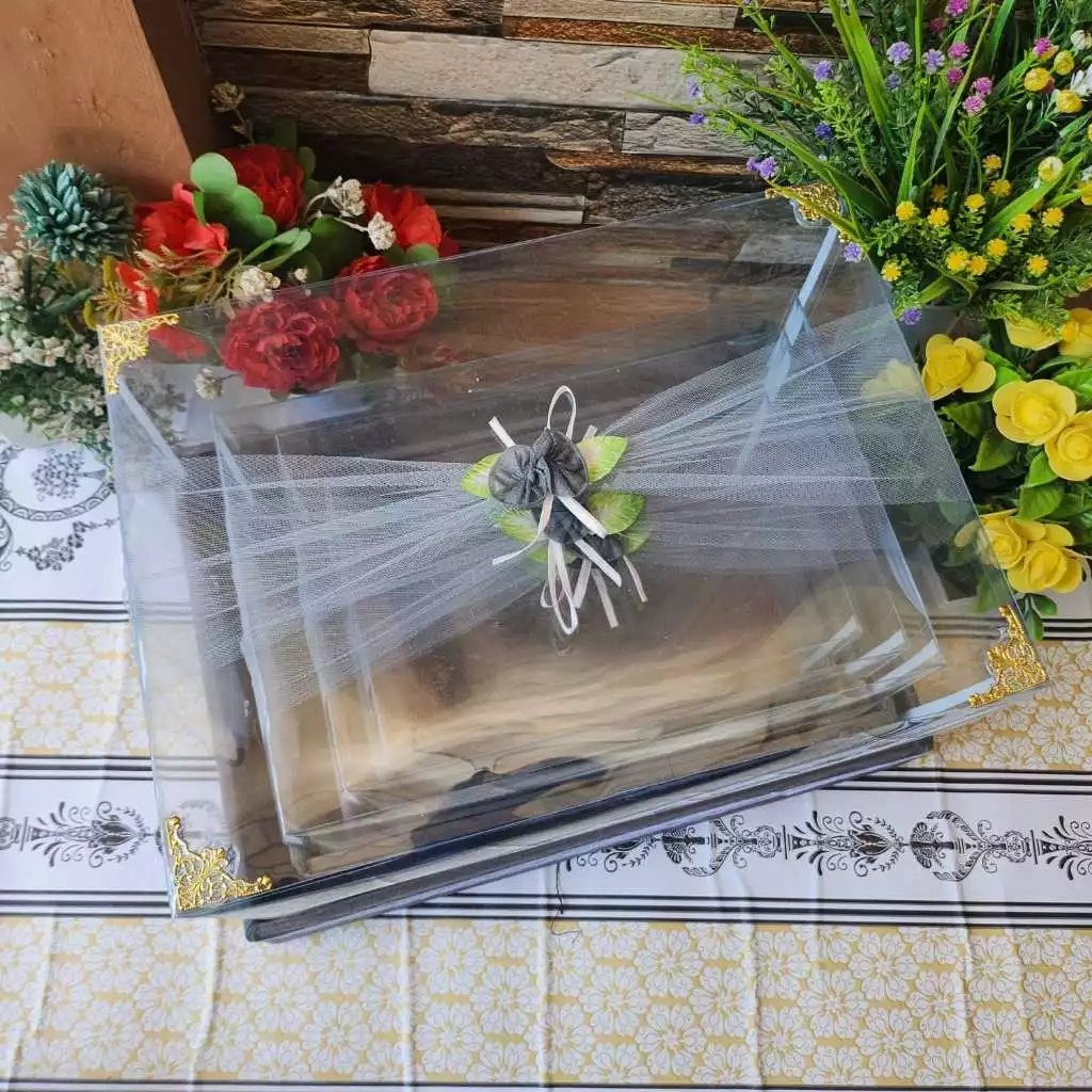 kotak hantaran seserahan kotak hantaran pernikahan mika tile satuan 1 sett isi 2