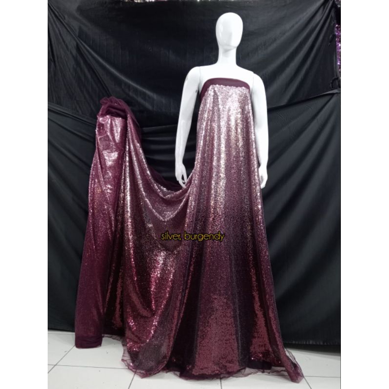 bahan/kain Tille sequin seribu Payet gradasi