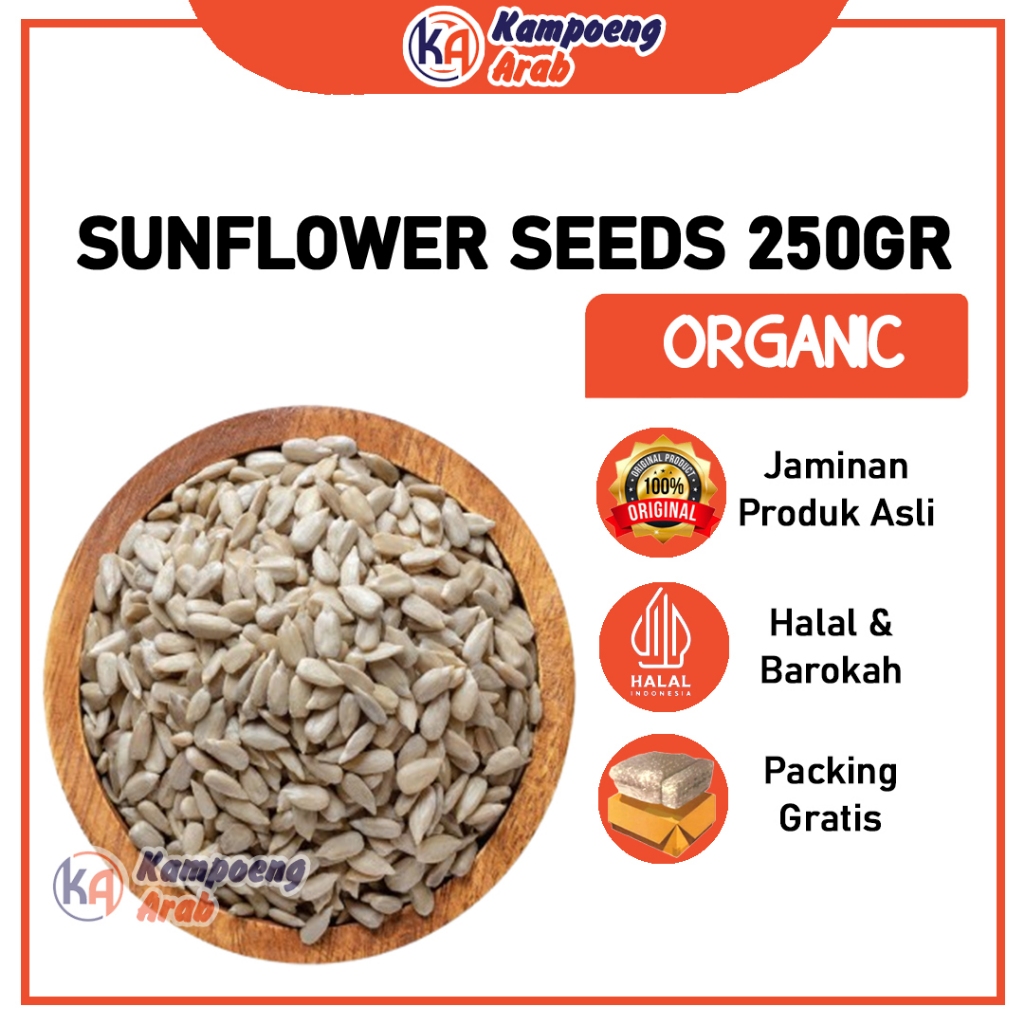 

Sunflower Seed RAW Organic 250gr Kualitas Premium Biji Bunga Matahari Hamster Snack Camilan Sehat