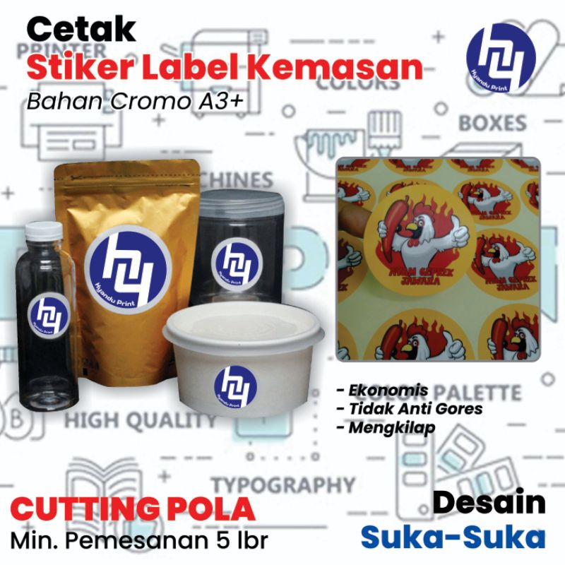 

Stiker Cromo A3+ label kemasan