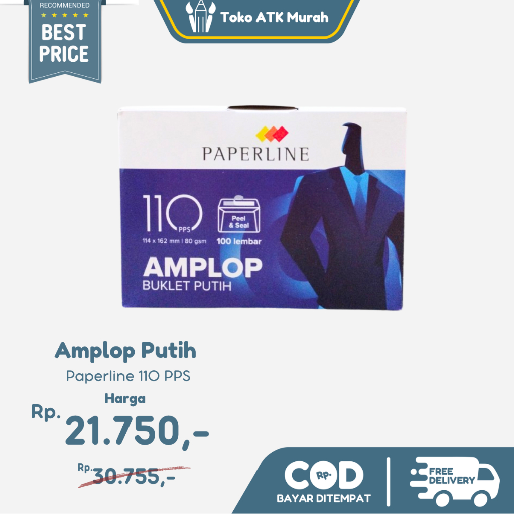 

Amplop Putih 110 PPS Paperline Uk. 114 x 162 mm