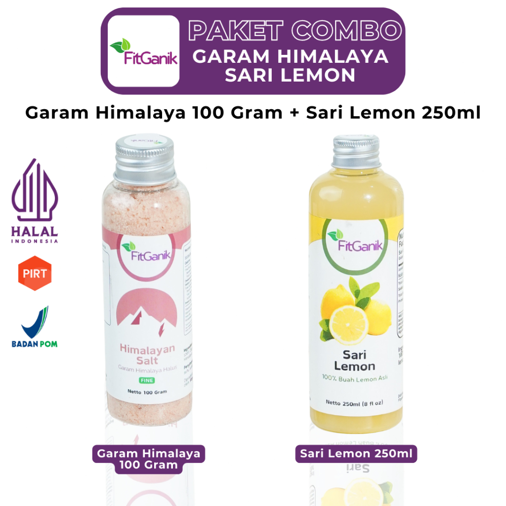 

FITGANIK - Paket Garam Himalaya 100 Gram + Sari Lemon 250 ML