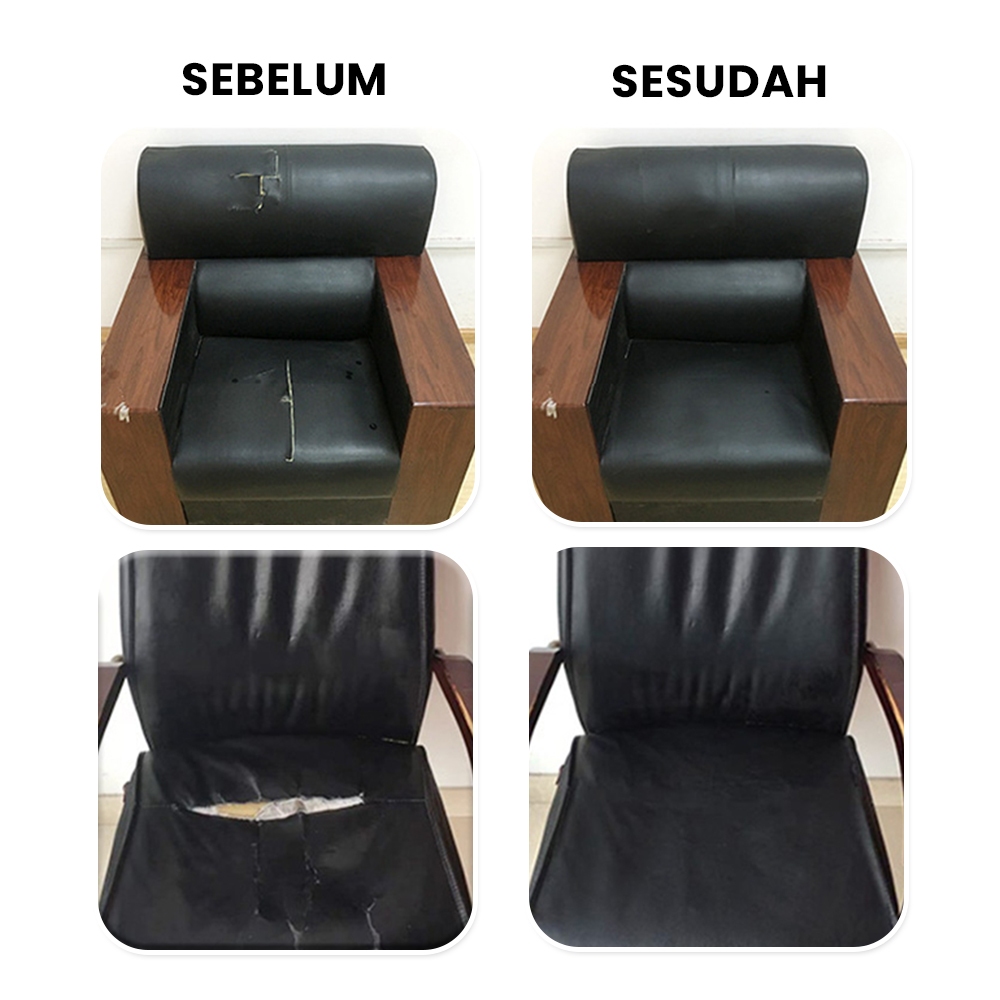 Termurah [ Promo ] Lem Stiker Penambal Kulit Kursi Sofa Jok Motor Mobil Rusak Sobek Bolong Repair