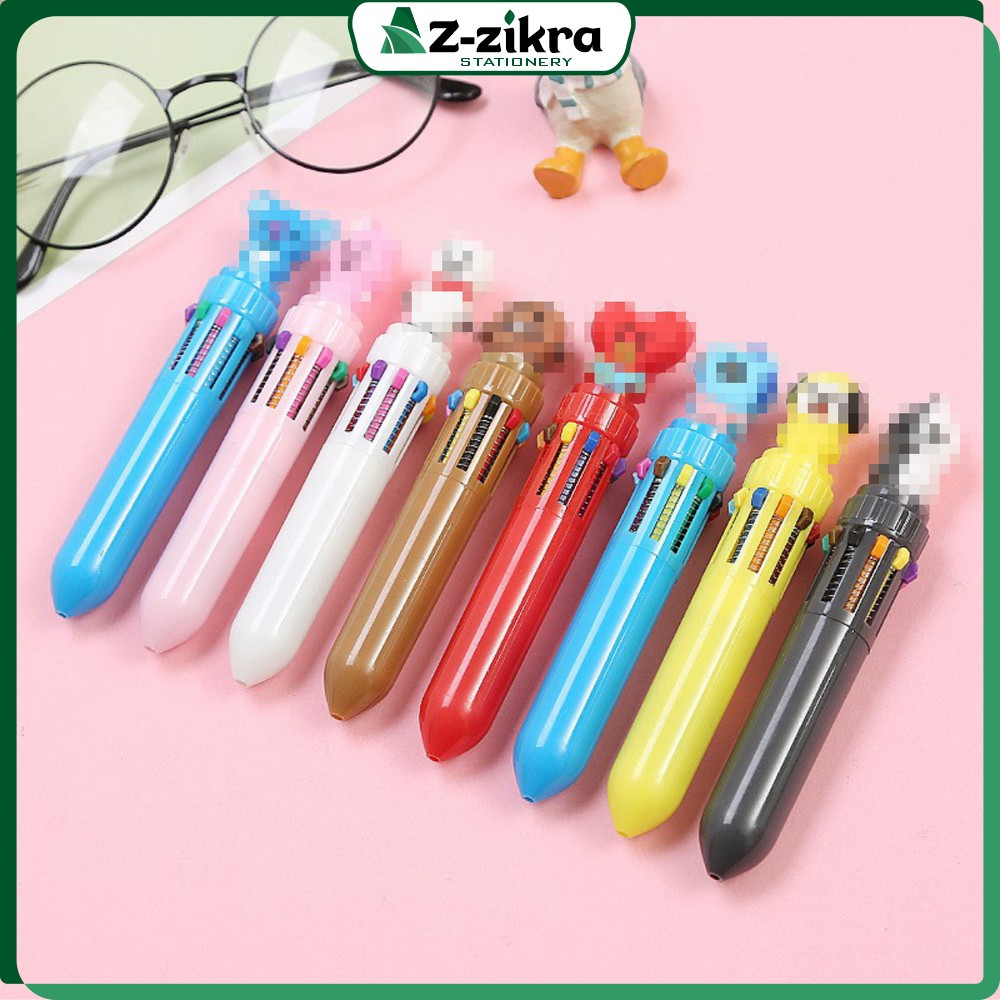 

Pulpen Kartun 10 Warna Pen Warna Warni Bolpoin Karakter Lucu Pena Karakter Rainbow Az Zikra Stationery A13