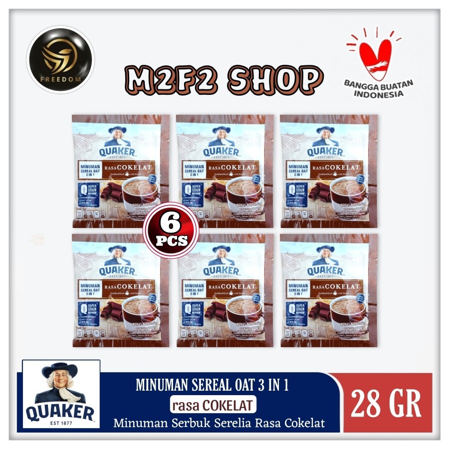 

Quaker Instant 3in1 Chocolate | Minuman Serbuk Sereal Oat Rasa Cokelat Sachet - 28 gr (Kemasan 6 Pcs)