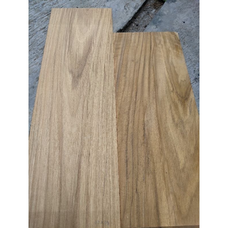 veneer kayu tipis jati 2,5mm x 12 x  40 - 85 cm