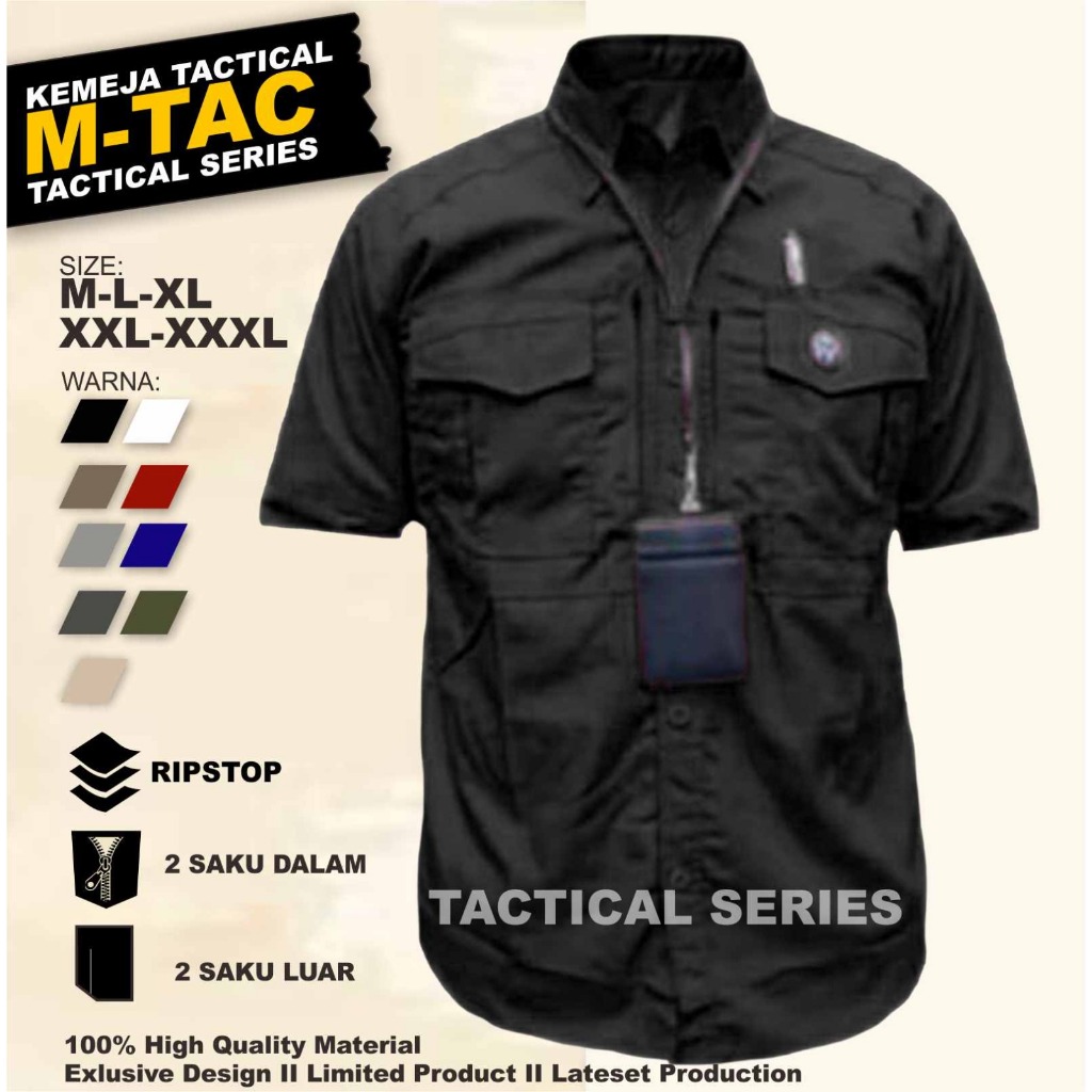 Baju Kemeja Tactical M-Tac Lengan Pendek / Kemeja PDL Taktikal Lapangan pria Pendek