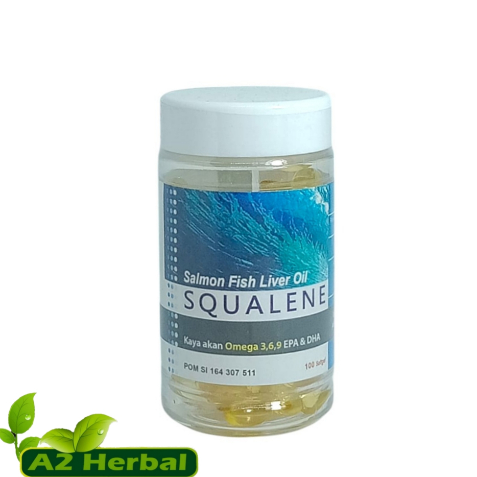 Squalene Minyak Ikan Salmon | Salmon Fish Lever Oil Squalene Isi 100 Softgel