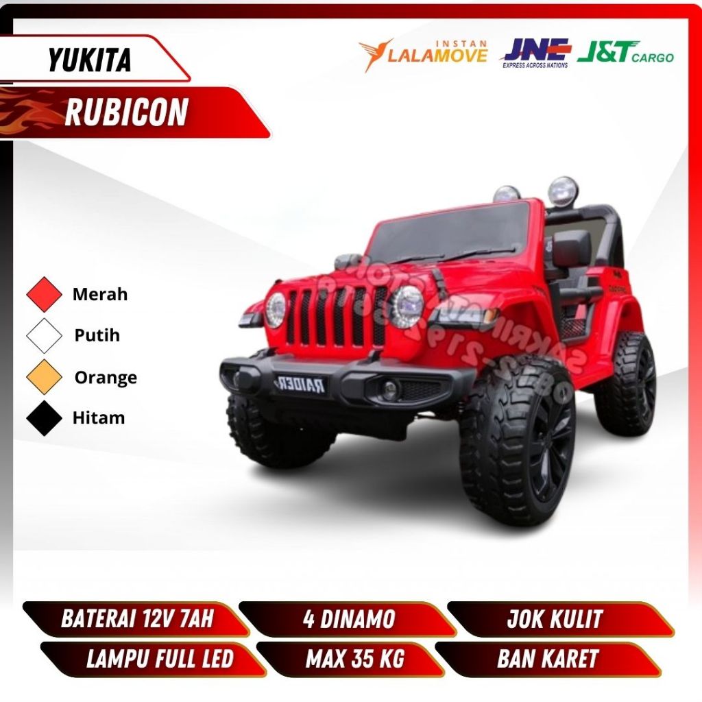 Mobil Aki Mainan Anak murah Jeep Rubicon 4WD
