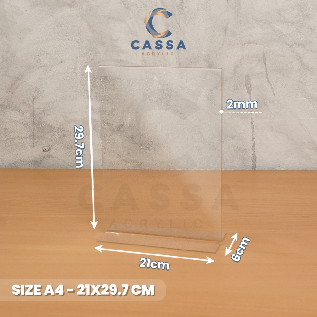 

kln Tempat Brosur A4 Potrait 2mm 2 Sisi / Tent Holder / Akrilik Display / Tent Card