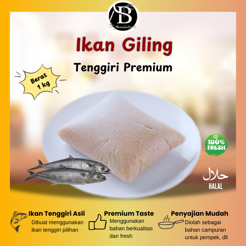

Ikan Tenggiri Giling Premium 1kg Segar Jogja Bahan Pempek Tahu Bakso Otak-otak