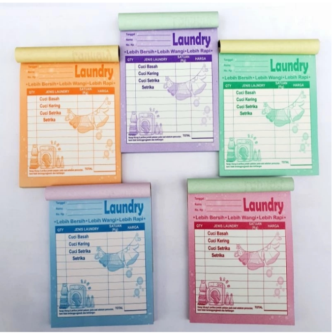 

NOTA LAUNDRY 1 ply / 1 rangkap warna warni MOTIF JEMURAN