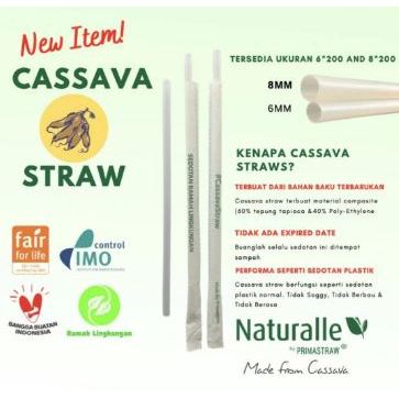 Sedotan Ramah Lingkungan (500pcs) – Sedotan Cassava – Sedotan Singkong / Cassava Straw – Sedotan Ste
