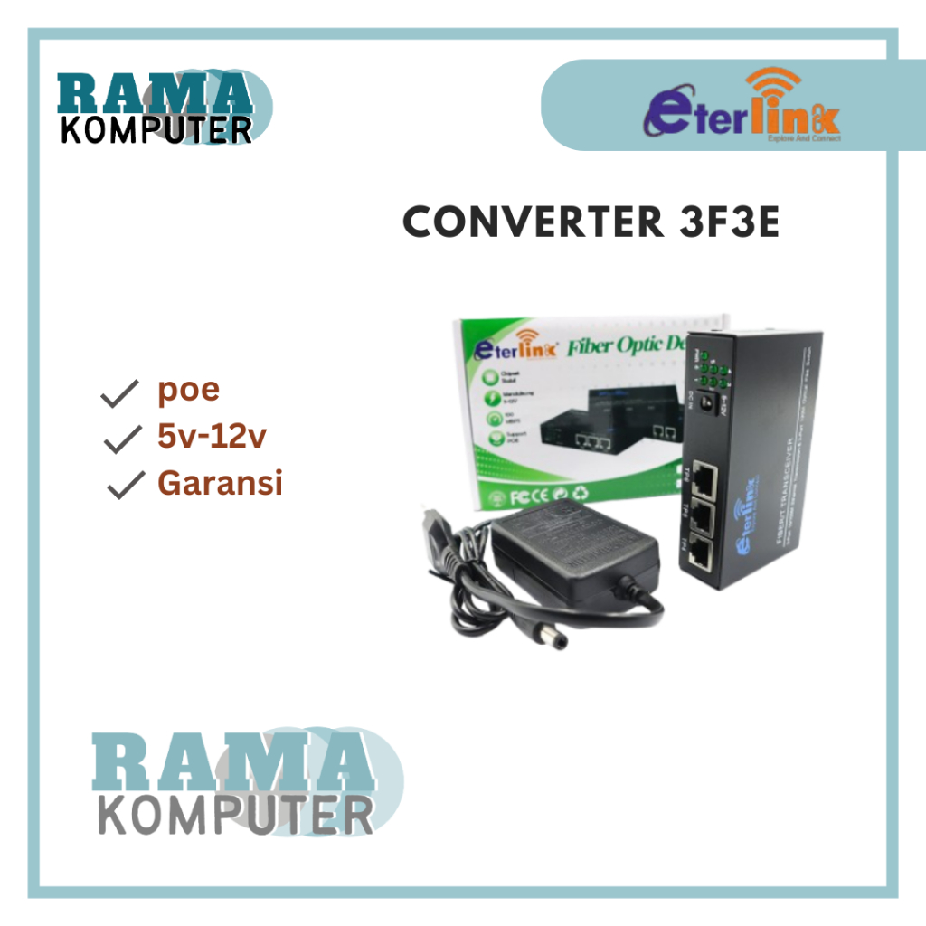 MEDIA CONVERTER ETERLINK 3F3E SUPPORT POE