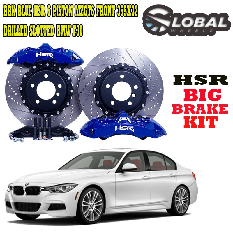 BBK BLUE HSR 6 PISTON MZGT6 FRONT 355X32 DRILLED SLOTTED BMW F30