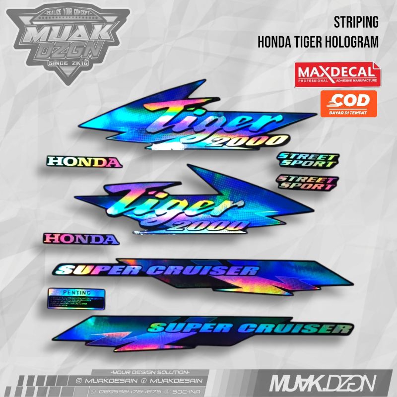 Sticker Stiker Striping Tiger 2000 / Tiger Lawas 94 96 Custom Hologram