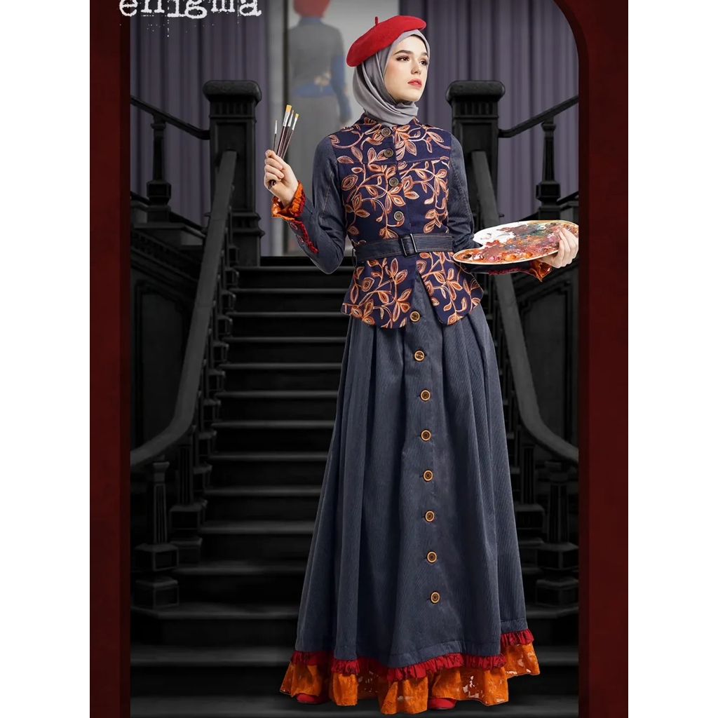 [UFA fashion] TUNEECA Gamis Nicky Artisan, TUNEECA T-1124002, Gamis elegan gaya modern