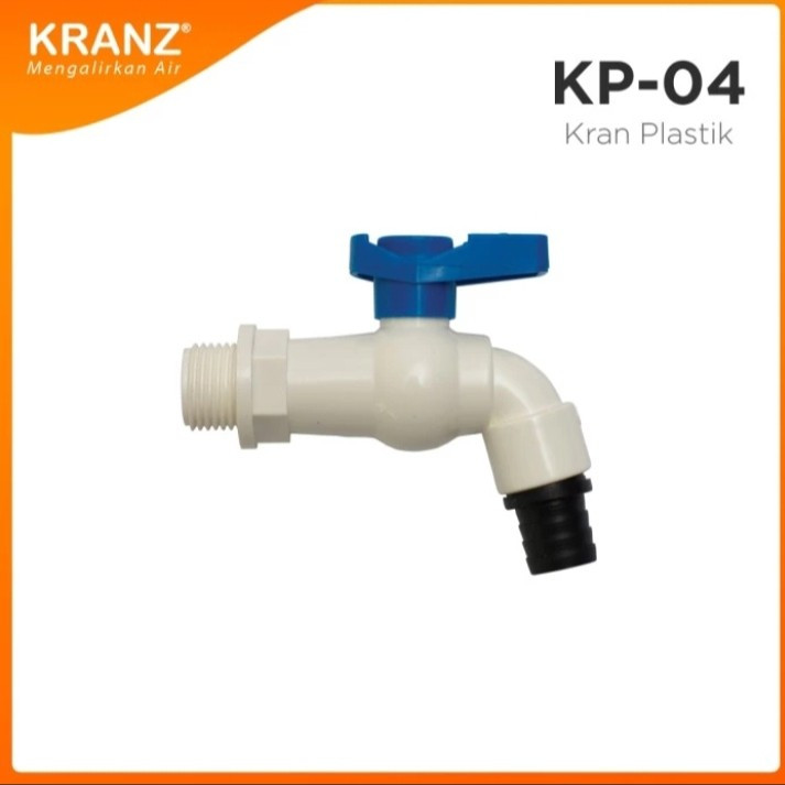 Kran Plastik KRANZ KP-04 KP 04 / Keran Tembok / Kran Taman Pvc 1/2" 3/4" inch top