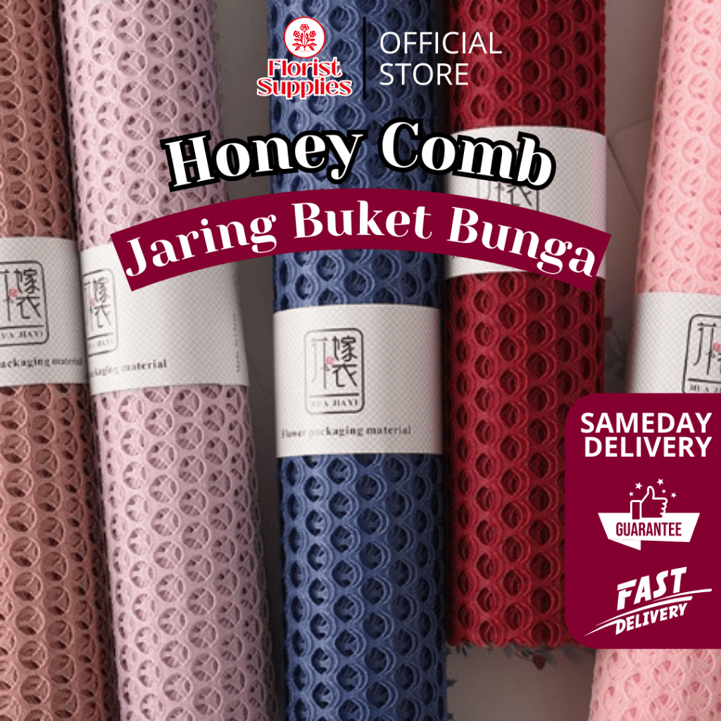 

Jaring Buket Bunga Mesh Variant Honey Comb Flower Paper Kertas Bunga Wrapping Paper Pembungkus Bunga Hand Bouquet Dijual Per Lembar