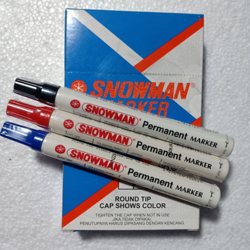 

Spidol Permanent Snowman Hitam/Biru/Merah