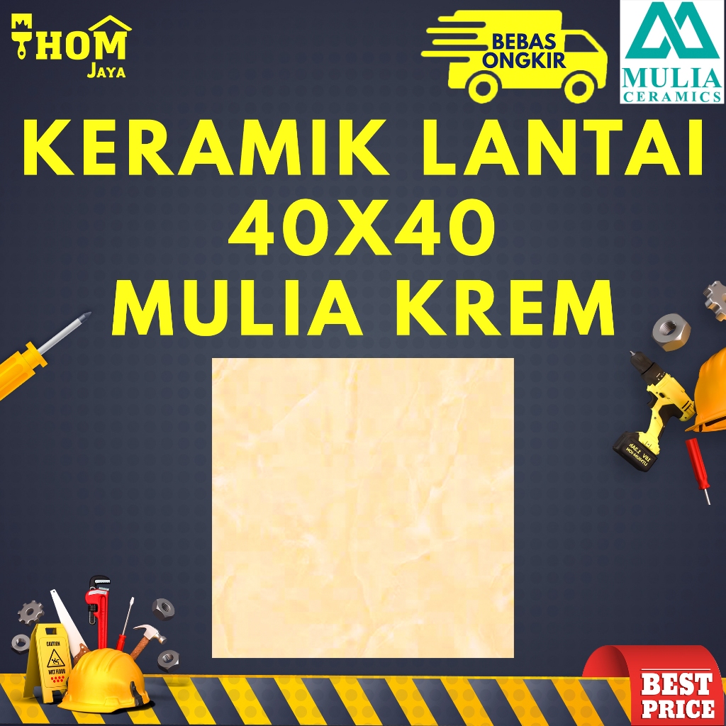 KERAMIK LANTAI / UBIN LANTAI ( KREM ) - 40 X 40 - MULIA