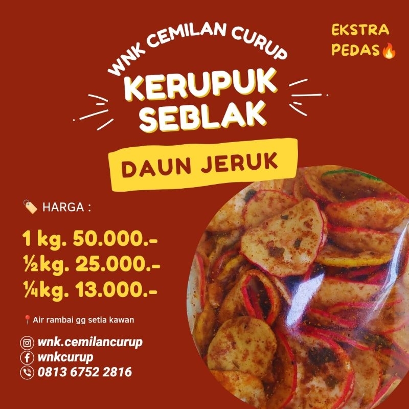 

KERUPUK SEBLAK DAUN JERUK 250gr