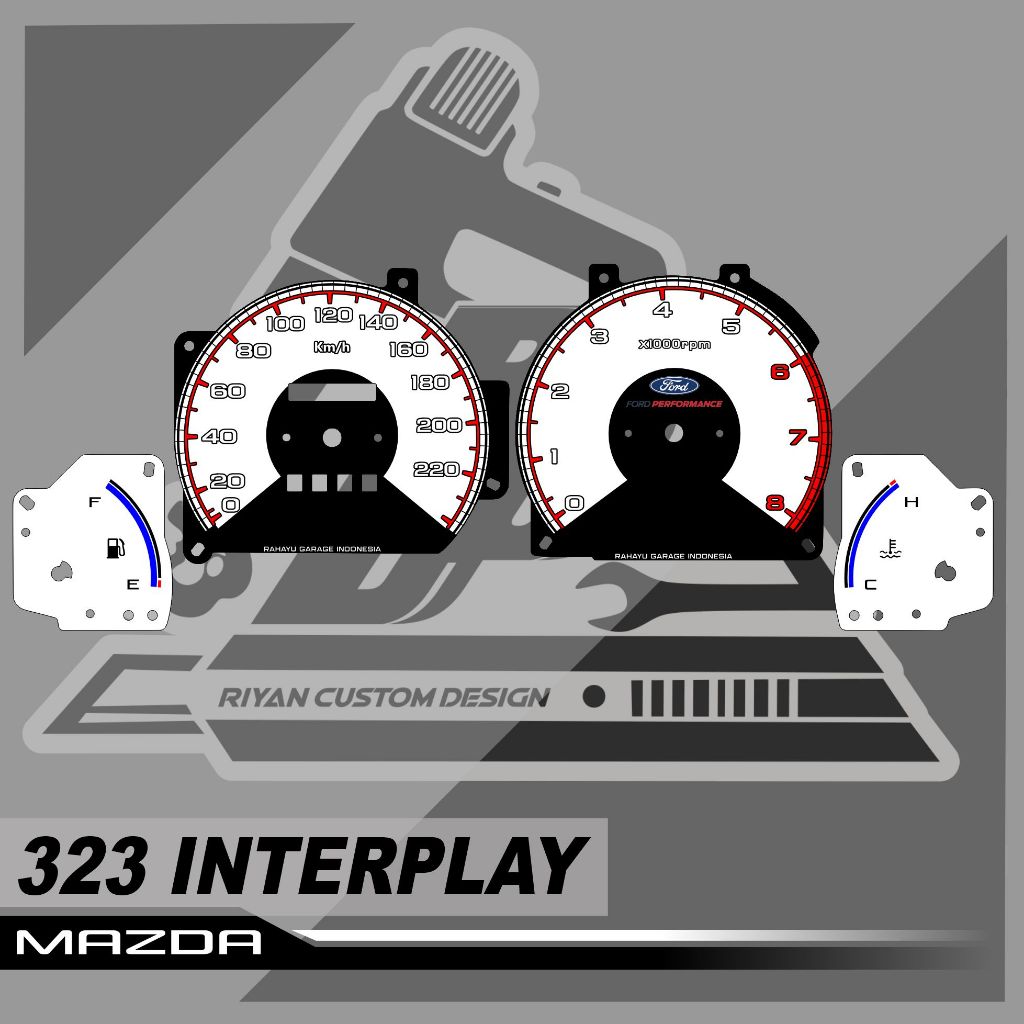 PAPAN SPEEDOMETER CUSTOM MAZDA 323 INTERPLAY