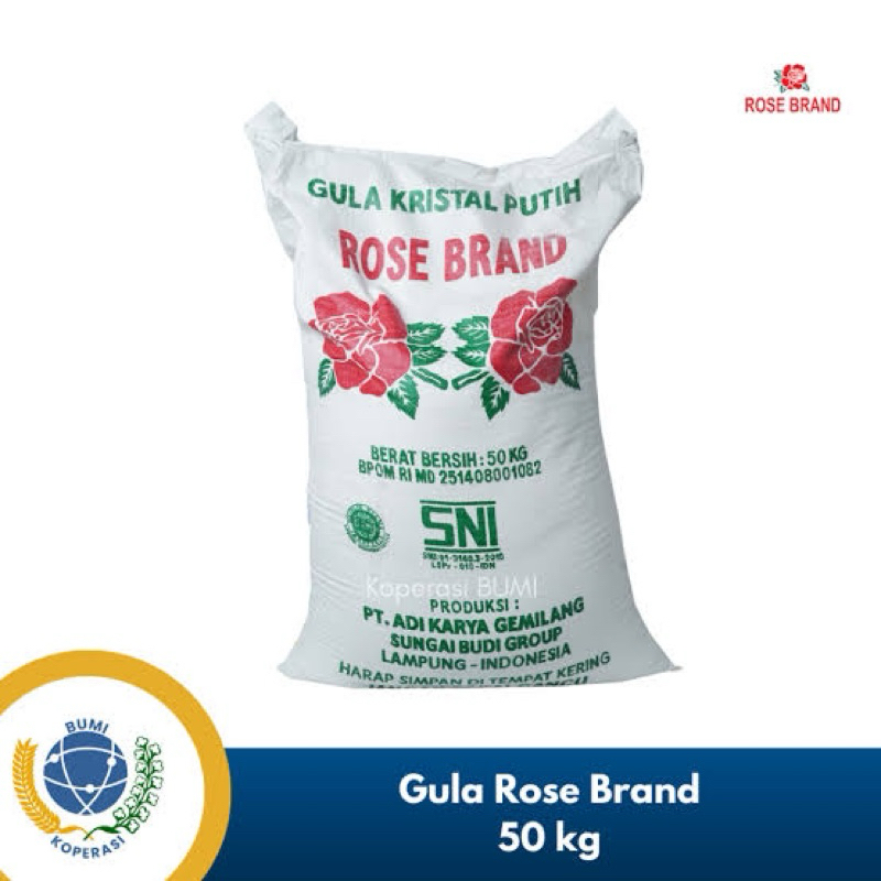 

gula pasir/putih Rose brand 50kg