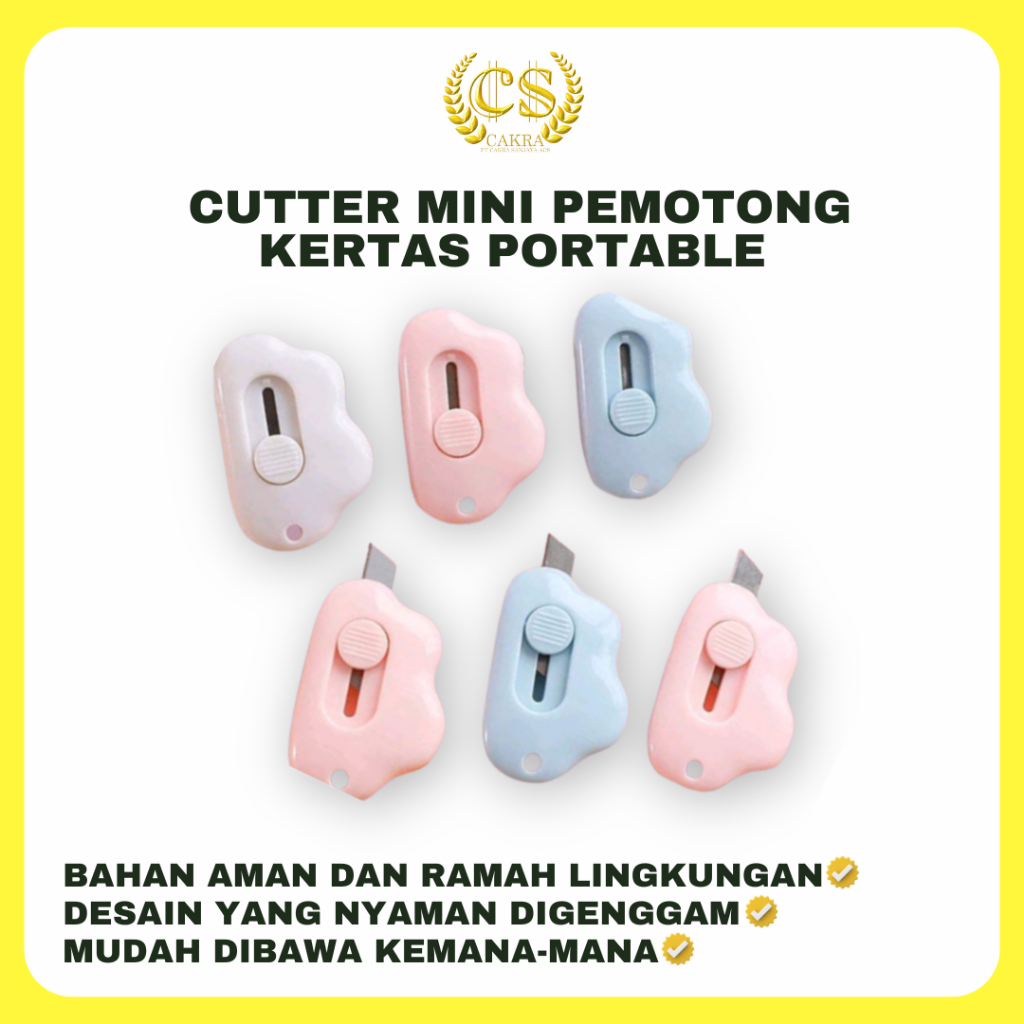 

CS MINI CUTTER PORTABLE / PISAU PEMOTONG KERTAS DAN PAKET UNBOXING SERBAGUNA