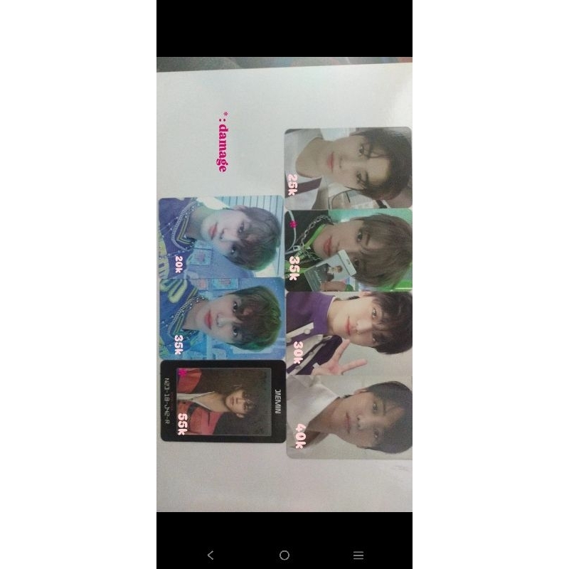 WTS pc jaemin renjun, season greeting 2022, lucky draw, ac, cafe, matching card, glitch/scbd, photop