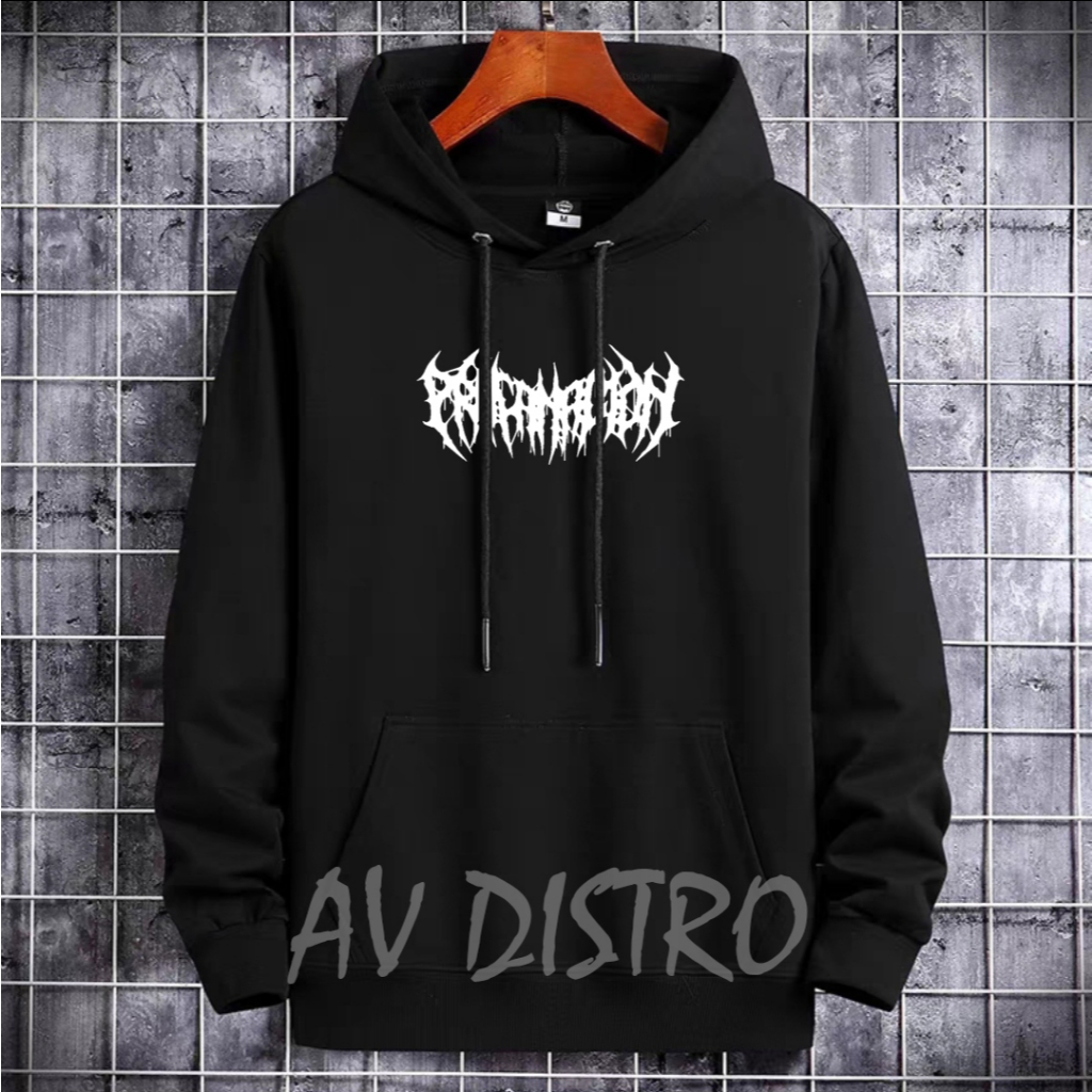 AV Distro Sweater Hoodie Distro Casual Hoodie Outdoor Sablon Profanation Pria Wanita Bahan Fleece