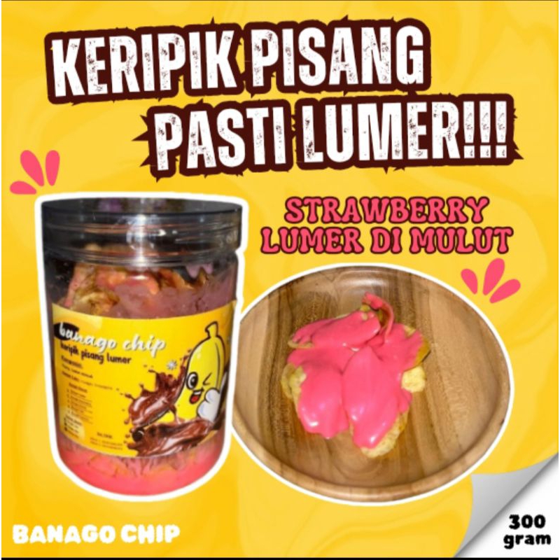 

BANAGO CHIP - Keripik Pisang Stroberi Lumer 300gram