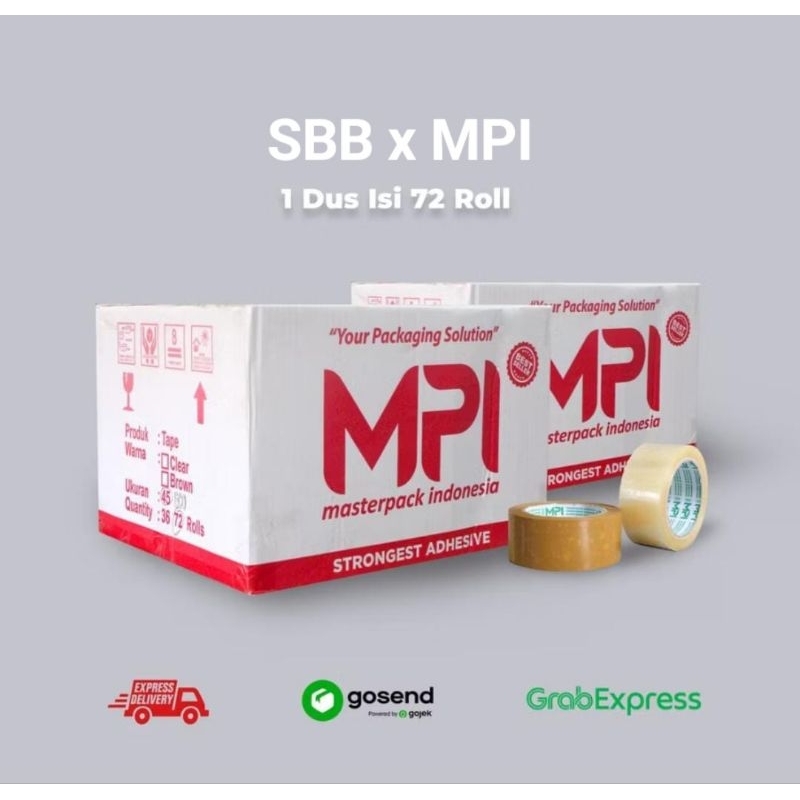 

LAKBAN BENING / LAKBAN COKLAT/ LAKBAN MASTER PACK INDONESIA EKONOMIS 45mm x 100 Yard