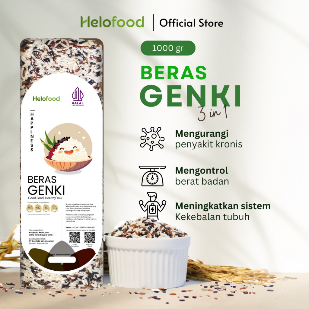 

Beras Organik Super Mlati Harjo - Beras Genki - 1 Kg - Halal - Healthy Local