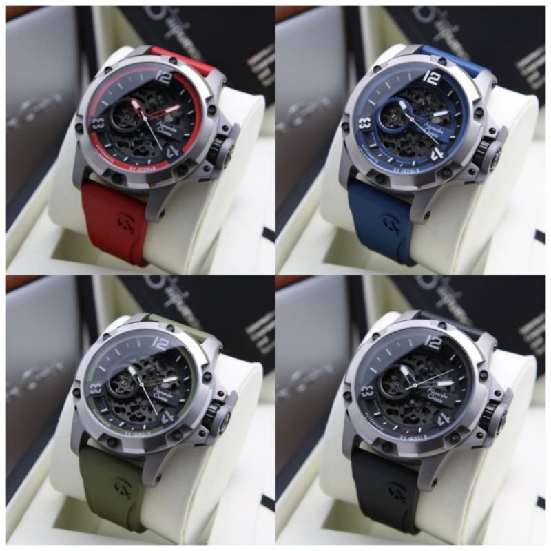 Alexandre Christie Ac 6295/Ac6295 titanium  Rubber otomatis   for Men Original