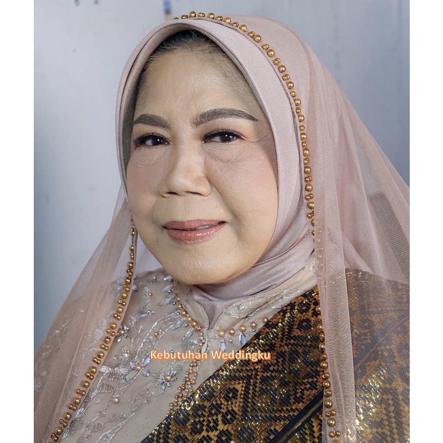 KODE T35J Veil Kerudung Mama Pengantin  Selendang Ibu Mertua  Veil Ibu Hajat